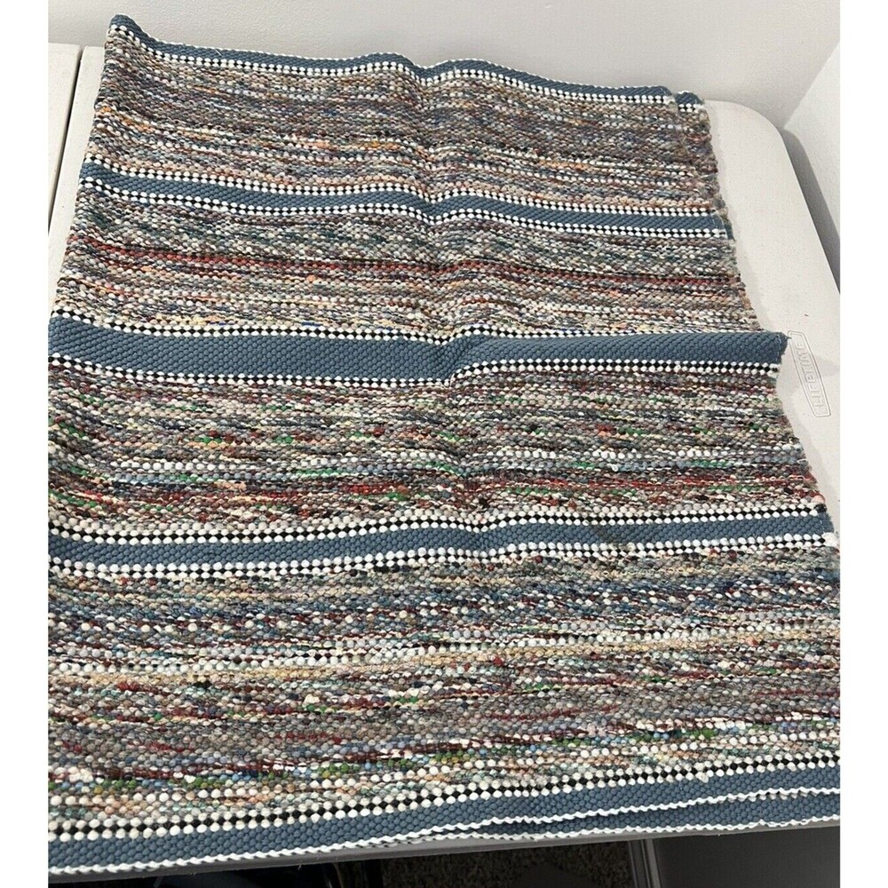 Farmhouse Country Primitive Cabin Vintage 23.5" x 39" Multi Striped